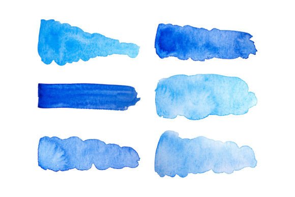 Blue Watercolor Stokes: A Fresh Illustration for Soft, Organic Branding
