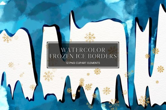 Blue Watercolour Icicle Border: A Fresh Illustration for Modern Branding and Marketing Visuals
