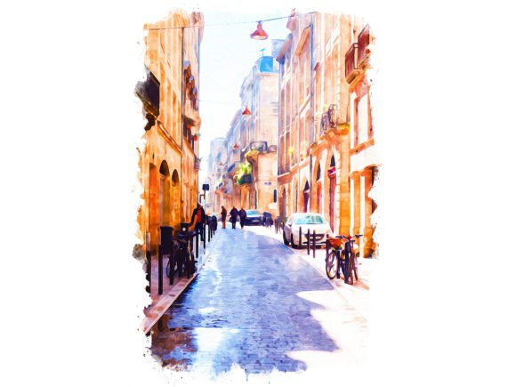 Bordeaux France Unique Watercolor Illustrations for Digital Sellers