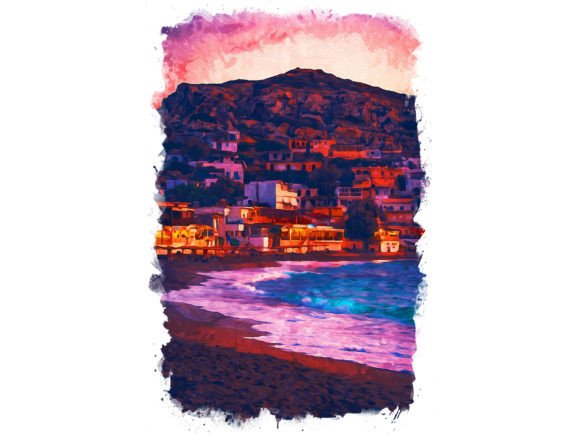 Crete Greece Unique Watercolor Illustrations for Crafters & Etsy Sellers
