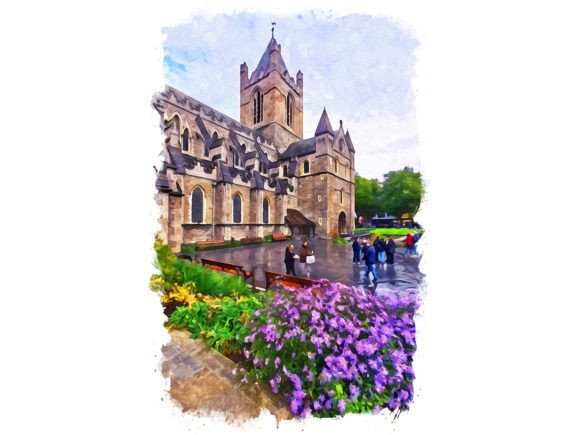 Dublin Ireland Unique Watercolor Illustrations for Local Branding