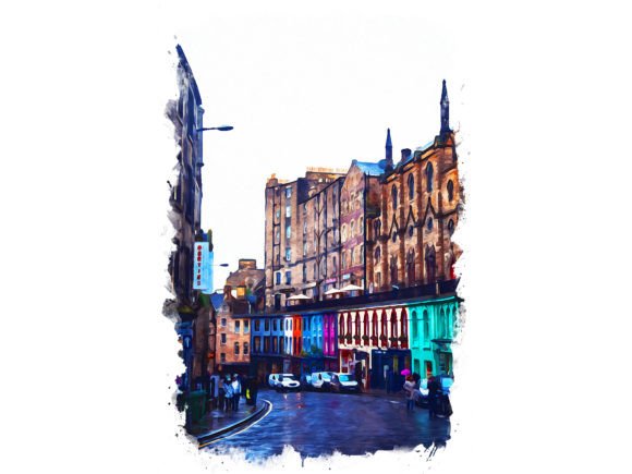 Edinburgh UK Unique Watercolor Illustrations for Branding and Digital Design