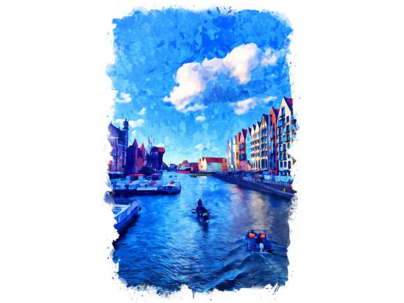 Gdansk Poland Unique Watercolor Illustrations for Editorial & Blog Design