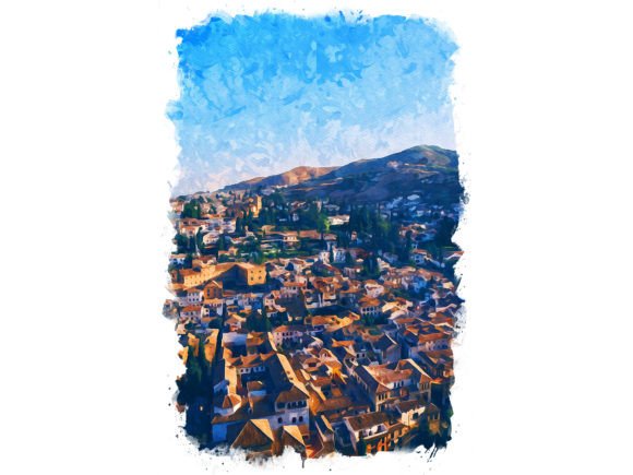 Granada Spain Unique Watercolor Illustrations for Modern Branding