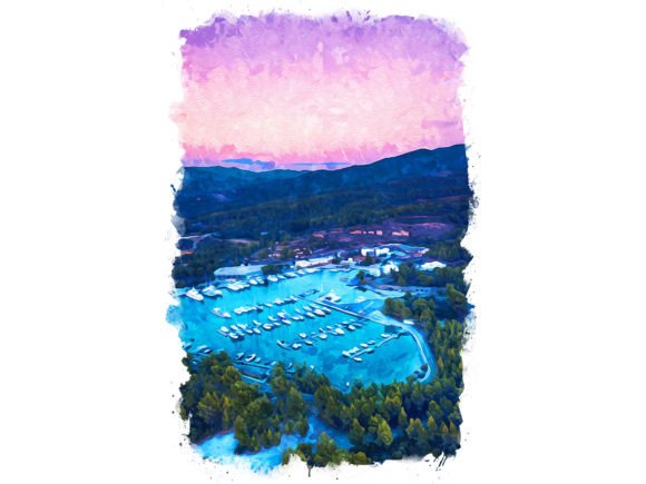 Halkidiki Greece Unique Watercolor Illustrations for Brand Design