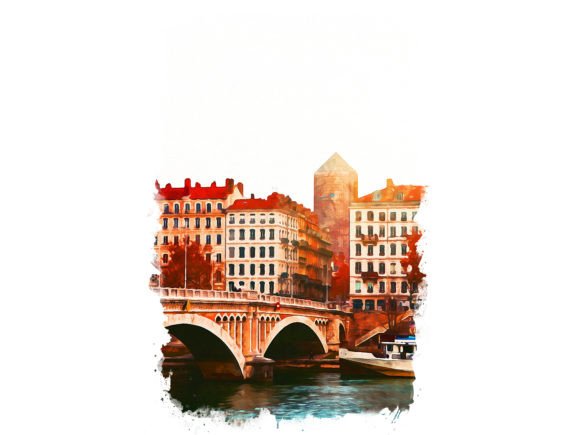 Lyon France Unique Watercolor Illustrations for Digital Sellers