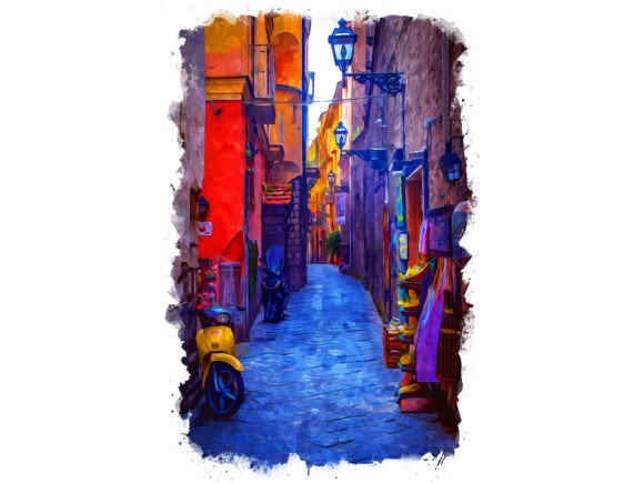 Naples Italy Unique Watercolor: A Versatile Illustration for Content Publishers