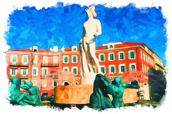 Nice France Exquisite Watercolor Illustrations for Digital Sellers