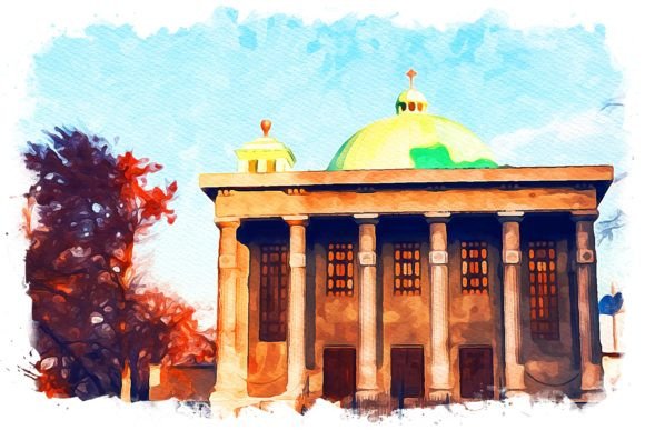 Olomouc Czech Republic Watercolor Illustrations for Digital Sellers