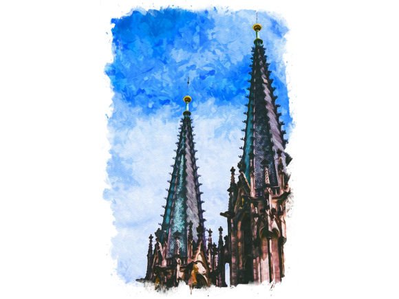 Olomouc Czech Republic Watercolor Illustrations for Modern Branding