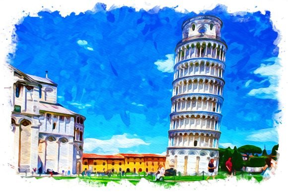 Pisa Italy Exquisite Watercolor Illustrations for Crafters