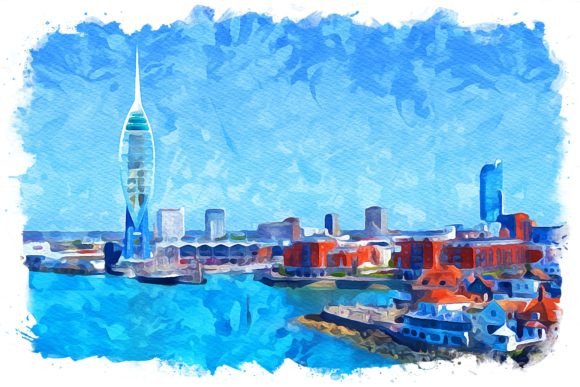 Portsmouth UK Exquisite Watercolor Illustrations for Authentic Brand Storytelling