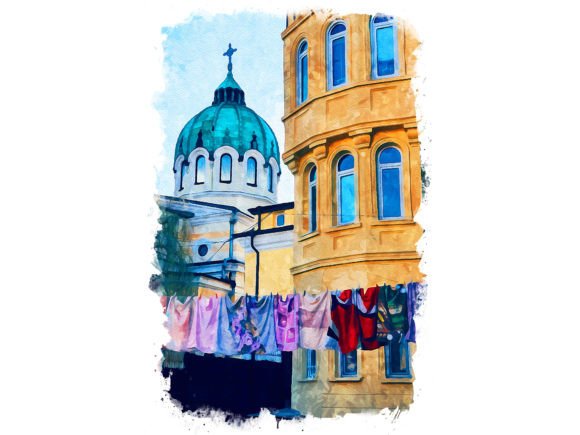 Sofia Bulgaria Unique Watercolor Illustrations for Crafters & Etsy Sellers