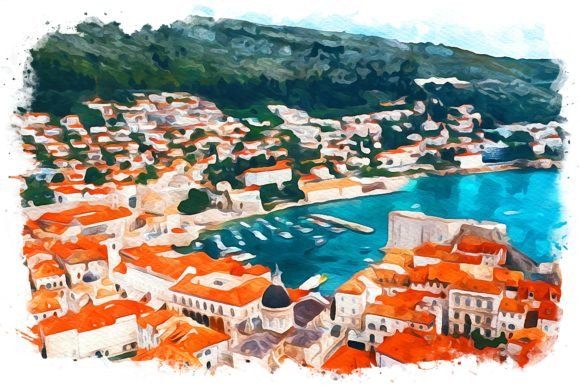 Split Croatia Exquisite Watercolor Illustrations for Digital Sellers
