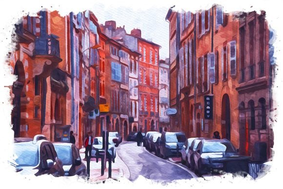 Toulouse France Exquisite Watercolor Illustrations