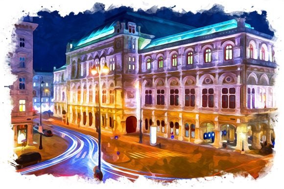 Vienna Austria Exquisite Watercolor Illustrations for Creative Sellers
