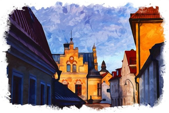 Visby Sweden Exquisite Watercolor Illustrations for Blog & Editorial Design