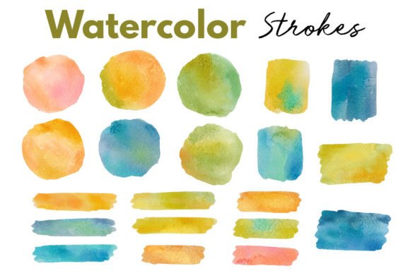 Watercolor Brush Strokes: A Fresh Illustration Set for Creative Bloggers and Digital Publishers