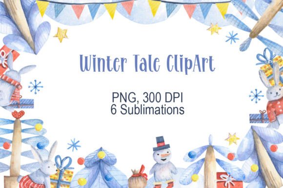 Watercolor Winter Tale Clipart: A Cozy, Handmade Touch for Local Business Branding