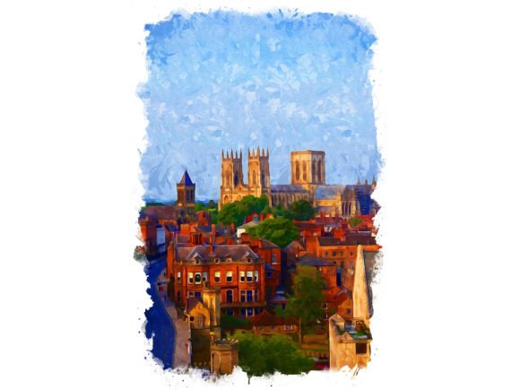York UK Unique Watercolor Illustrations for Modern Branding