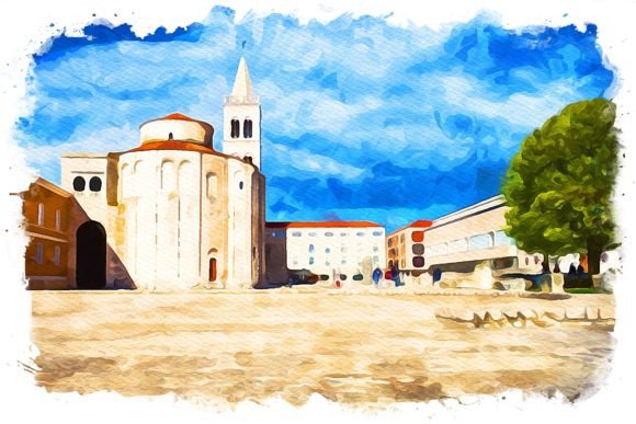 Zadar Croatia Exquisite Watercolor Illustrations for Blog Design
